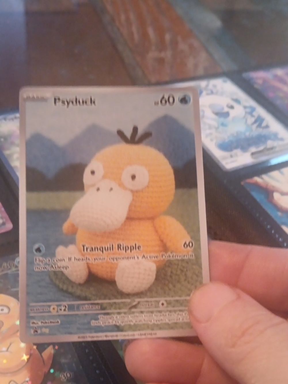 Pokemon Psyduck Plush Art Trading Card - Yellow, White, Black